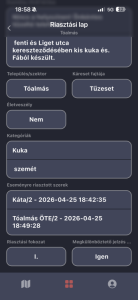Riasztási lap 1