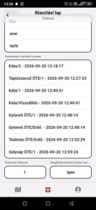 Riasztási lap 2