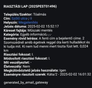 Riasztási lap 1