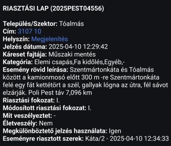 Riasztási lap 1
