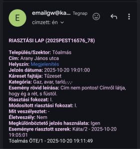 Riasztási lap 